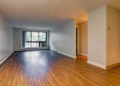 Thumbnail 3 of 14 - One bedroom apartment living room at Rockingham Glen in West Roxbury, MA