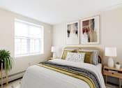 Thumbnail 5 of 17 - Bedroom With Queen Sized Bed And Large Window  at Lenox Apartments, Boston, 02118