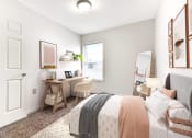 Thumbnail 1 of 15 - Bedroom Layout With Large Window And Desk  at Summit Wood Apartments, New York, 13601