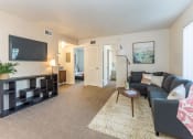 Thumbnail 27 of 56 - Living Room With Television at Woodlands Village Apartments, Flagstaff