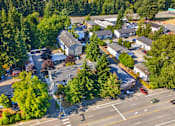 Thumbnail 24 of 42 - A road with cars and trees on the side.