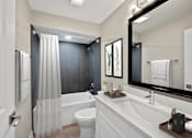 Thumbnail 19 of 54 - a bathroom with a sink toilet and a shower at Indian Creek Apartments*, Cincinnati, Ohio