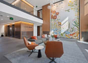 Thumbnail 49 of 81 - a lobby with a couch and chairs in front of a large window at Four23/Hoge, Ohio, 45226