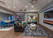 Thumbnail 33 of 44 - Resident lounge with fireplace  at Renaissance at the Power Building, Ohio, 45202