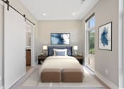 Thumbnail 6 of 81 - a white bedroom with a bed and a window at Four23/Hoge, Cincinnati