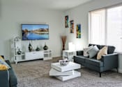 Thumbnail 12 of 35 - Decorated Living Room With Natural Light at Lawrence Landing, Indianapolis, IN, 46226