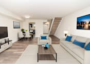 Thumbnail 8 of 32 - a living room with a couch and a coffee table and a television at Olde Towne in Kenwood, Ohio, 45243