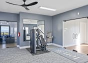 Thumbnail 72 of 80 - a gym with a treadmill at Ten31, Dayton