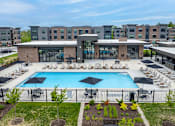 Thumbnail 16 of 31 - Swimming Pool Area at Liberty Flats Apartments, Liberty Township, OH