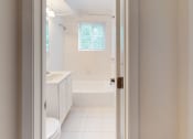 Thumbnail 18 of 34 - Modern bathroom in unit at Woodlee Terrace Apartments, Woodbridge