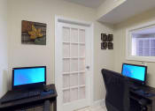 Thumbnail 11 of 18 - Business center with computers at Gainsborough Court Apartments, Fairfax, Virginia