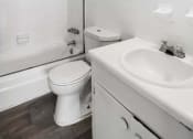 Thumbnail 16 of 69 - a bathroom with a sink toilet and a bath tub