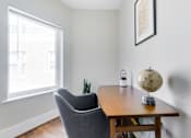 Thumbnail 5 of 22 - a home office with a desk chair and globe