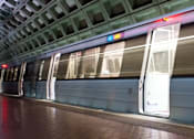 Thumbnail 10 of 10 - A subway train is passing through a subway station at Argent Apartments, Silver Spring, 20910