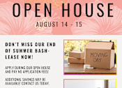 Thumbnail 14 of 14 - A flyer for Windsor Crossing Senior Community Open House on August 14-15.