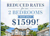 Thumbnail 18 of 19 - A poster advertising reduced rates for 2 bedrooms at Windsor Crossing for $1599.