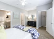 Thumbnail 19 of 48 - 2 bedroom model master bedroom with bath view at Brodick Hill, Lithia Springs, GA, 30122