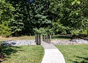 Thumbnail 27 of 27 - a path through a park with trees and a river