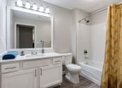 Thumbnail 48 of 49 - a bathroom with a mirror and a toilet and a tub  at Peaks at Gainesville, Gainesville, 30507
