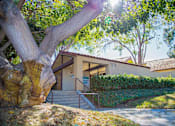 Thumbnail 6 of 18 - a building with stairs and a tree in front of it
