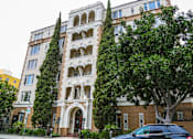 Thumbnail 2 of 13 - A tall building with a tree in front of it.