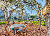 Thumbnail 27 of 38 - a picnic area with a table and chairs in a park at The Beck at Hidden River, Tampa, FL, 33637
