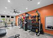 Thumbnail 3 of 30 - fitness room with gym equipment at The Aster Sugar Land, Sugar Land, TX, 77498