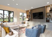 Thumbnail 14 of 20 - Living room with Sofa and TV at Azola West Palm Beach, West Palm Beach