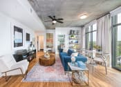 Thumbnail 7 of 41 - Model Living room at Deca Apartments, Greenville, SC, 29601