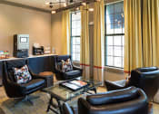 Thumbnail 14 of 34 - Cyber Cafe with Coffee Station and Work Areas for Residents at Echo at North Pointe Center Apartment Homes, Alpharetta, GA 30009