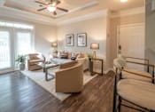 Thumbnail 6 of 35 - Living Room With Ceiling Fan at Cambridge Square, Kansas, 66211
