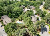 Thumbnail 29 of 29 - a aerial view of a neighborhood with houses and a swimming pool at The Summit Apartments, Tennessee, 38128