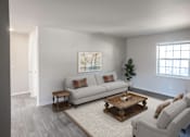 Thumbnail 4 of 19 - a living room with two couches and a coffee table at Venue at Carrollton, Georgia, 30117