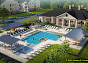 Thumbnail 2 of 8 - A large house with a pool in the backyard at Grays Creek Apartments, Cordova, TN, 38018