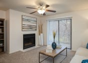 Thumbnail 10 of 22 - Living Room With Fireplace at Hampton Woods, Shawnee, KS, 66217