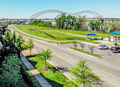 Thumbnail 15 of 18 - Balcony View of Mud Island Dog Park  at Harbor Island Apartments, Memphis, Tennessee