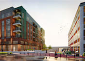 Thumbnail 2 of 2 - a rendering of an apartment building on a city street