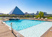 Thumbnail 14 of 18 - Pool and View of Pyramid at Harbor Island Apartments, Memphis, TN