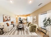 Thumbnail 2 of 37 - Luxury apartment living room at Harbor Side at Conwood Flats Apartments in Uptown Memphis, TN