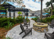 Thumbnail 21 of 28 - firepit and perfgula at pool deck