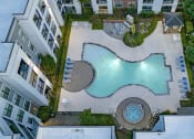 Thumbnail 17 of 33 - aerial view of pool and hot tub at The Haven, Georgia, 30329