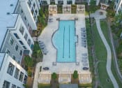 Thumbnail 18 of 33 - an aerial view of a swimming pool in the middle of a building at The Haven, Georgia