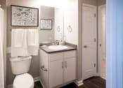 Thumbnail 10 of 25 - Bathroom with Vanity and Mirror at One Rocky Ridge Apartment, Georgia