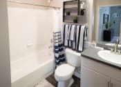 Thumbnail 8 of 25 - Bathroom with Shower Tub Combo at One Rocky Ridge Apartment, Georgia