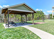 Thumbnail 38 of 41 - Outdoor Covered Picnic Pavilion and Bike/Walking Paths thru the grounds at Alden Place at South Square Apartments, Durham, NC 27707