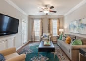 Thumbnail 5 of 39 - Model living room decor at The Berkeley Apartments, Georgia, 30096