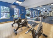 Thumbnail 22 of 33 - a gym with treadmills and other exercise equipment in a building at The Haven, Georgia