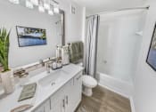 Thumbnail 20 of 27 - Primary Bathroom at The Dawson Cartersville Apartments, Cartersville, GA, 30121