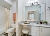 Thumbnail 9 of 23 - Bathroom with toilet at The Waters at Chenal Apartments, Little Rock, AR, 72211