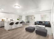 Thumbnail 4 of 34 - Great room next to kitchen with kitchen island and dining area space